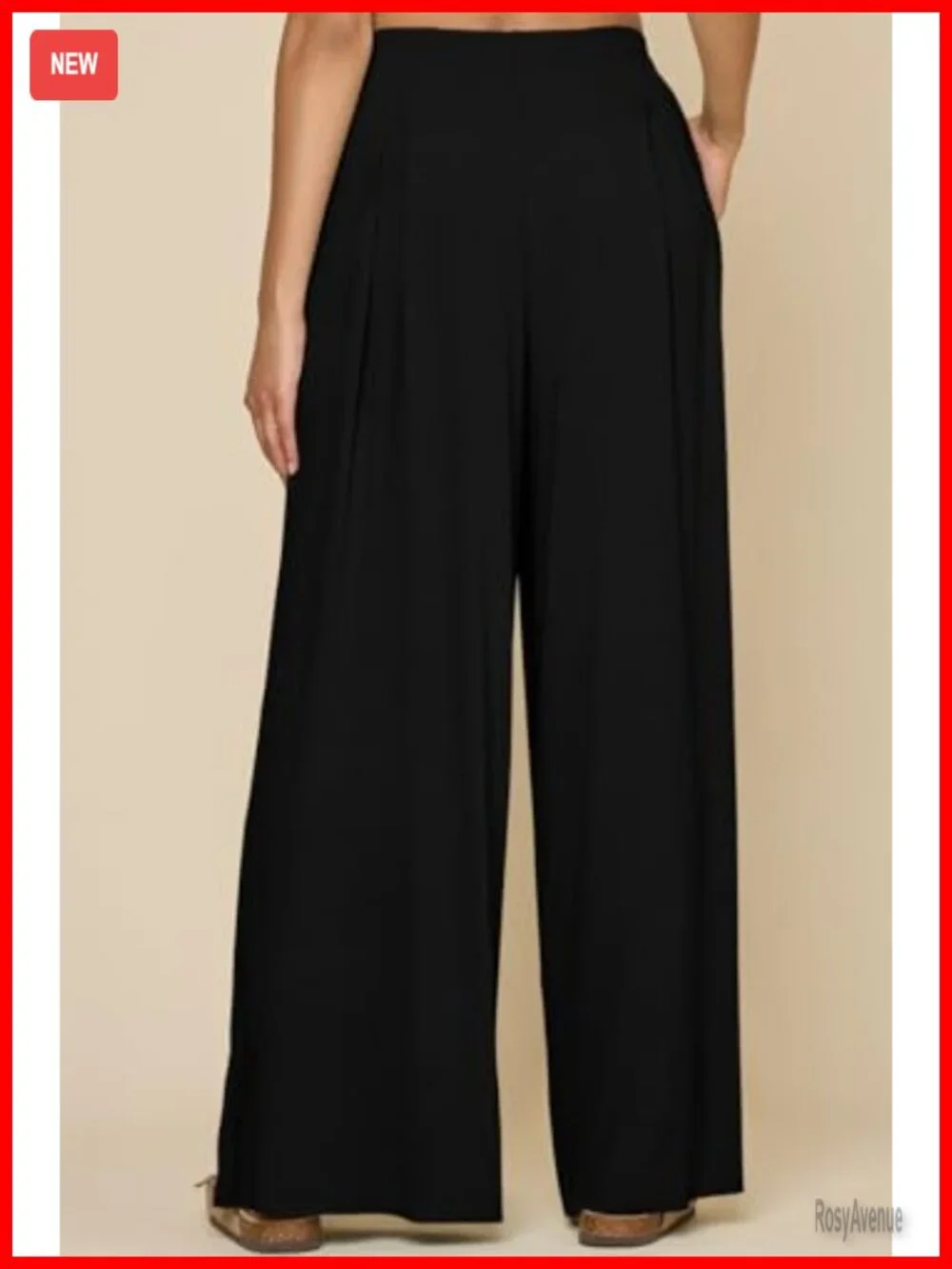 Flowy Wide Leg Pants High Waisted Pleated Stretchy Palazzo with Pockets